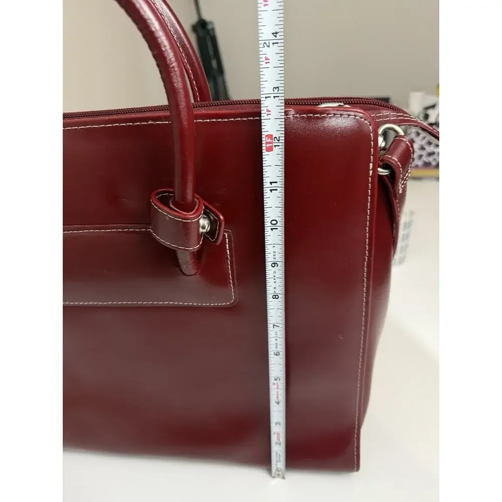 McKlein Lake Forest Leather Ladies' Laptop Briefcase Red Maroon 15.6” READ